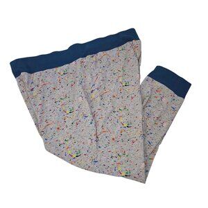 Sleep By Calique 26/28 Speckled Joggers Gray Navy Blue Trim 4188